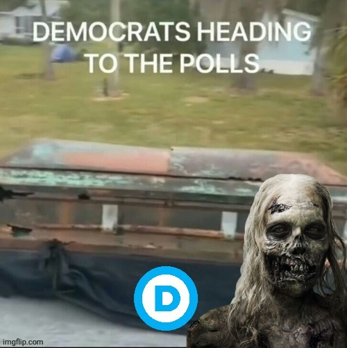 Zombie Democrats heading to vote | image tagged in zombie | made w/ Imgflip meme maker