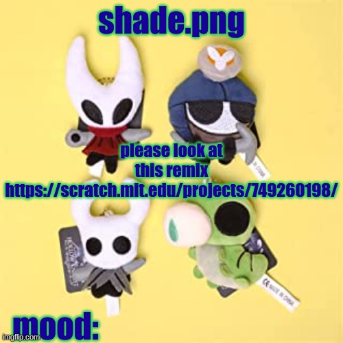 PLEASE | please look at this remix https://scratch.mit.edu/projects/749260198/ | image tagged in hole low night | made w/ Imgflip meme maker