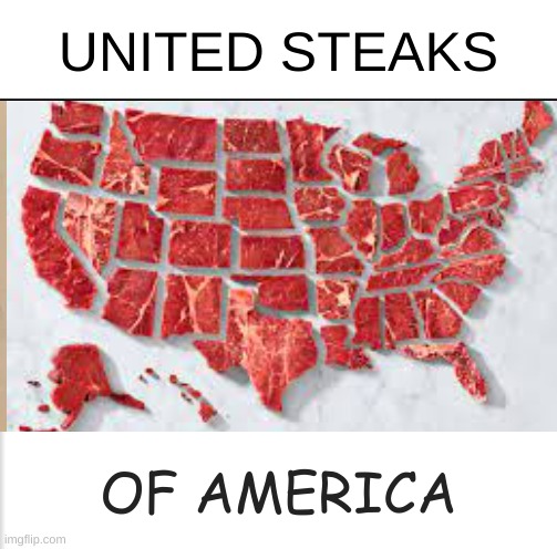 UNITED STEAKS; OF AMERICA | image tagged in rare steak meme,america | made w/ Imgflip meme maker