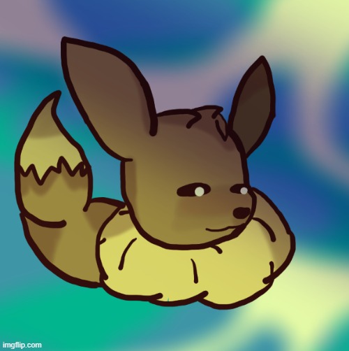 eevee swimming | image tagged in drawing | made w/ Imgflip meme maker