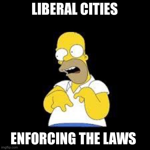 Look Marge | LIBERAL CITIES ENFORCING THE LAWS | image tagged in look marge | made w/ Imgflip meme maker