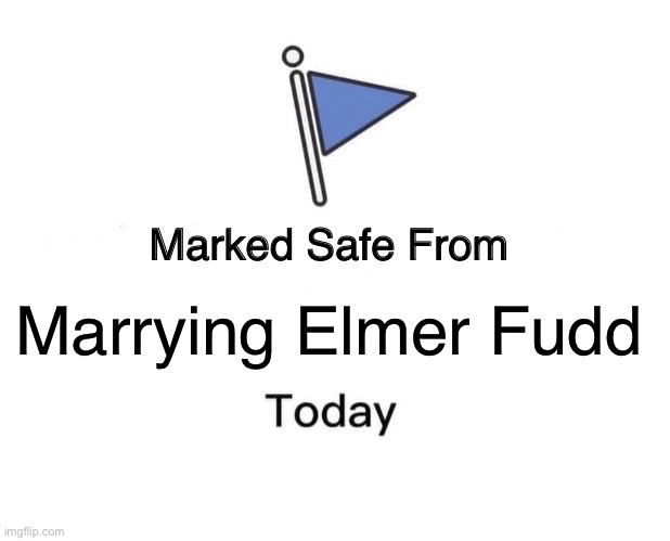 Marked Safe From | Marrying Elmer Fudd | image tagged in memes,marked safe from | made w/ Imgflip meme maker
