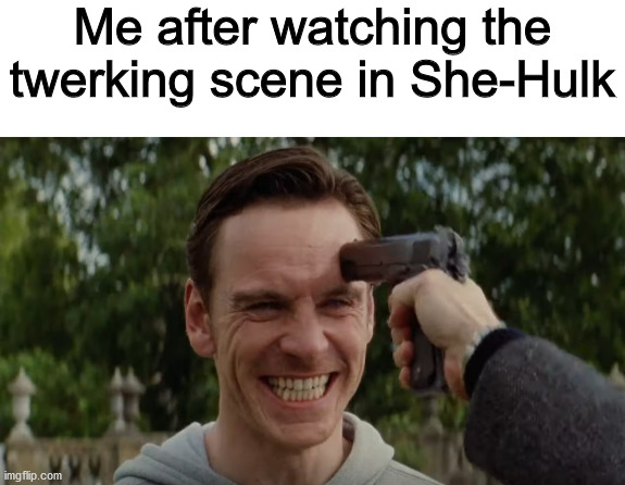that nightmare of a show is finally over | Me after watching the twerking scene in She-Hulk | image tagged in blank white template,she-hulk,magneto,x-men | made w/ Imgflip meme maker