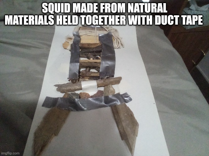 Lol | SQUID MADE FROM NATURAL MATERIALS HELD TOGETHER WITH DUCT TAPE | made w/ Imgflip meme maker