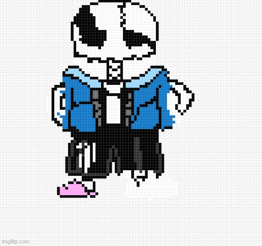 finaly finished the sans of ´painted plummet´ in pixelart! (my fingers are  dead btw :,) ) - Imgflip