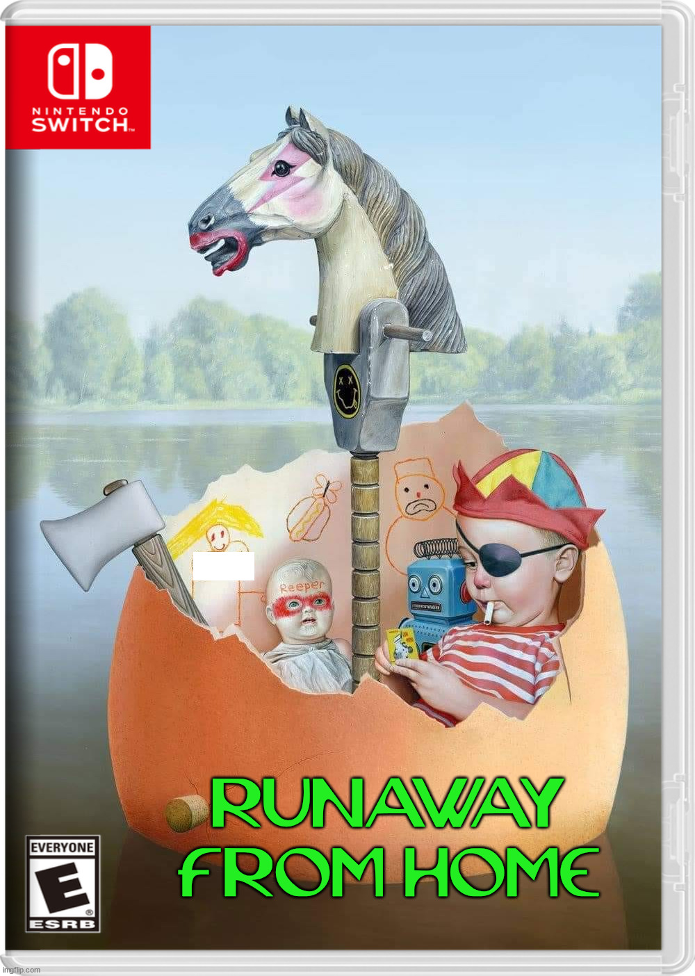 RUNAWAY FROM HOME | image tagged in fake,nintendo switch | made w/ Imgflip meme maker