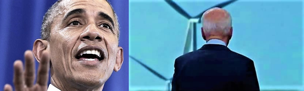 Obama calls out to Biden in windmill farm Blank Meme Template