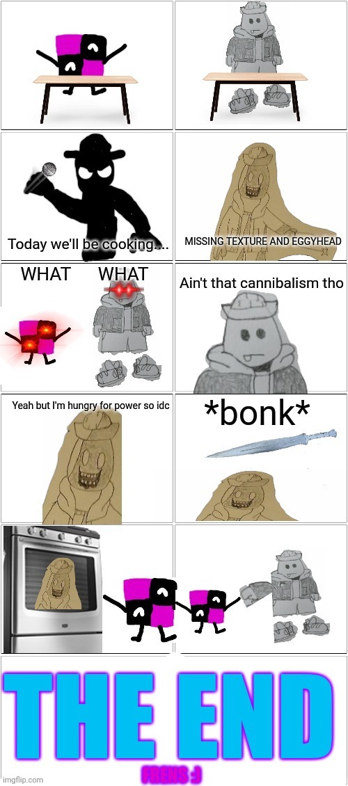 Eggyhead vs [missing texture]: Cooking fight! | made w/ Imgflip meme maker