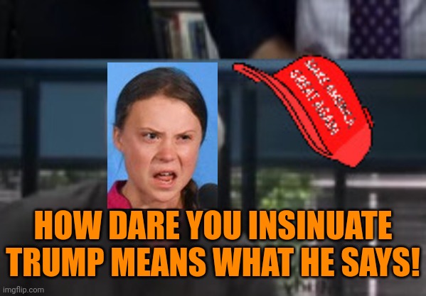 HOW DARE YOU INSINUATE TRUMP MEANS WHAT HE SAYS! | made w/ Imgflip meme maker