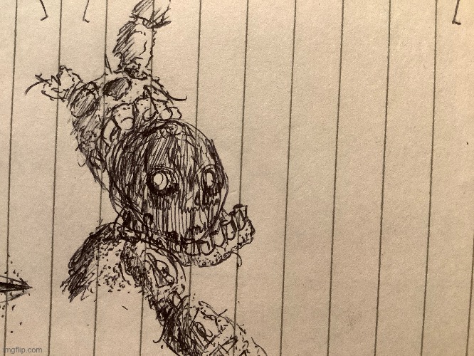 originally drawn a skull, rolled with it and got springtrap | made w/ Imgflip meme maker