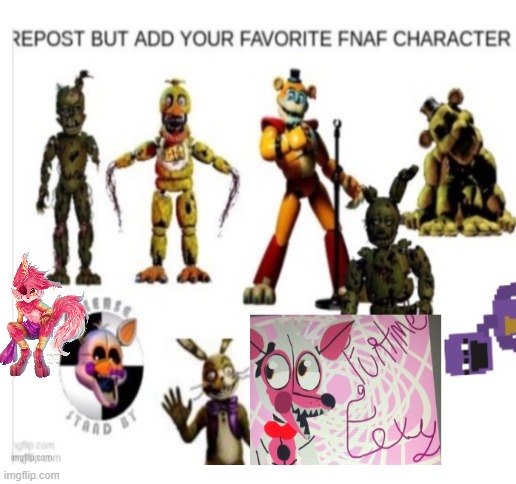 REPOST!!! (mine's foxy btw!) | image tagged in blank white template | made w/ Imgflip meme maker