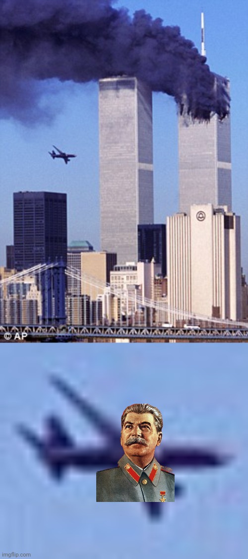 Wait I know who did it! | image tagged in twin tower style,stalin,george bush,saudi arabia | made w/ Imgflip meme maker