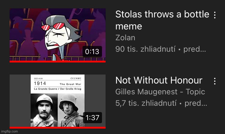 I have two types of liked videos. (Not without honour is a banger btw) | made w/ Imgflip meme maker