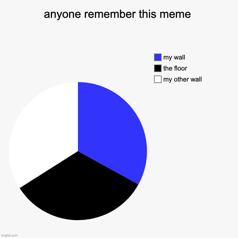 anyone remember this meme | my other wall, the floor, my wall | image tagged in charts,pie charts,memes,remember this guy | made w/ Imgflip chart maker