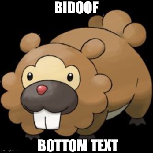 Bidoof | BIDOOF BOTTOM TEXT | image tagged in bidoof | made w/ Imgflip meme maker