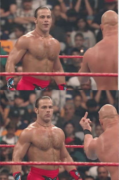 Wrestler showing middle finger Blank Meme Template