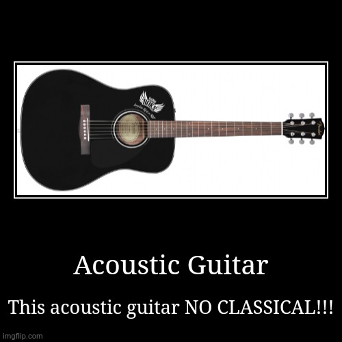 Acoustic Guitar | image tagged in funny,demotivationals,guitar,dreadnought,classical guitar | made w/ Imgflip demotivational maker