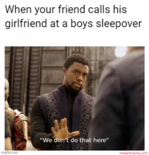 Sleepovers | image tagged in black panther | made w/ Imgflip meme maker