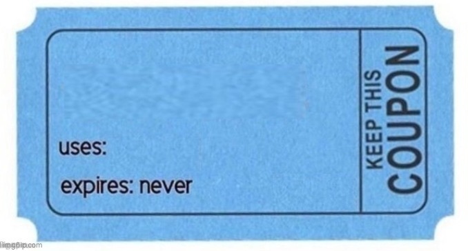 Blue Coupon Blank Meme Template