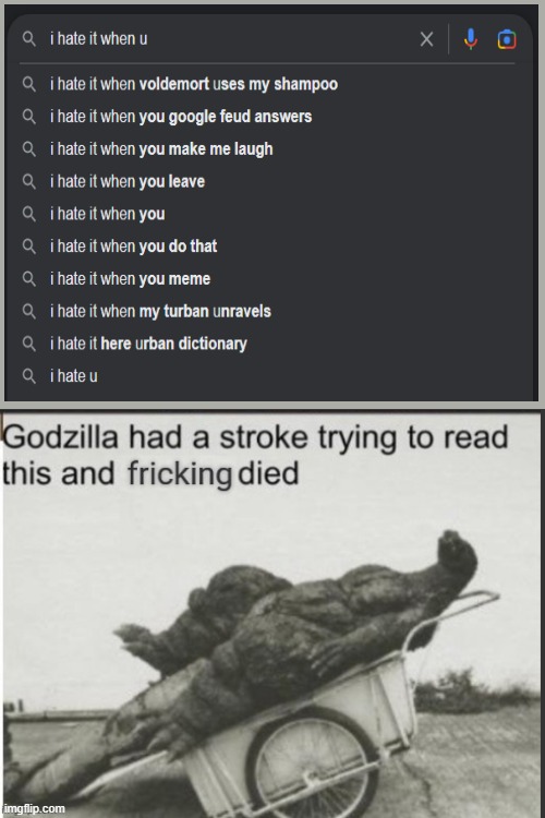 He had a stroke SO HARD- | image tagged in godzilla had a stroke trying to read this and f king died | made w/ Imgflip meme maker