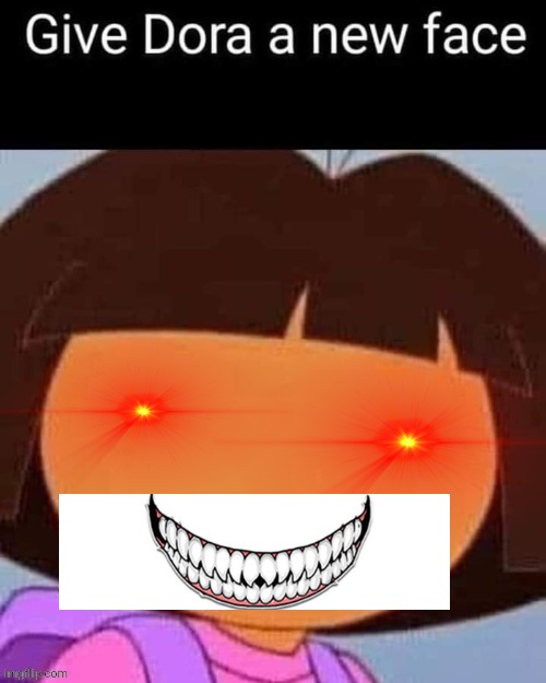 I tried | image tagged in dora the explorer,evil | made w/ Imgflip meme maker