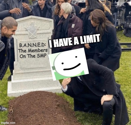 rip members of dream smp | I HAVE A LIMIT; B.A.N.N.E.D:
The Members On The SMP | image tagged in grant gustin over grave | made w/ Imgflip meme maker