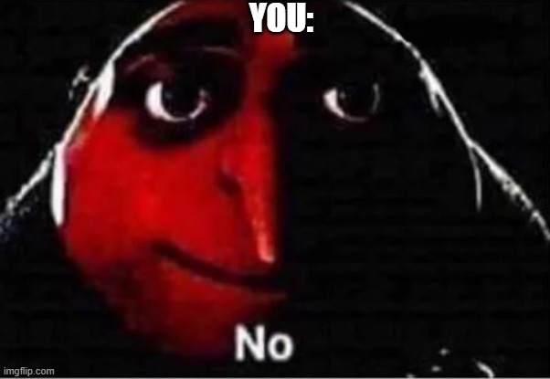 Gru No | YOU: | image tagged in gru no | made w/ Imgflip meme maker