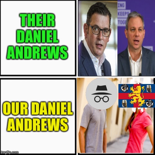 The two main CRT members | image tagged in their daniel andrews our daniel andrews,britishmormon,fak_u_lol,crt,corrupt,government | made w/ Imgflip meme maker