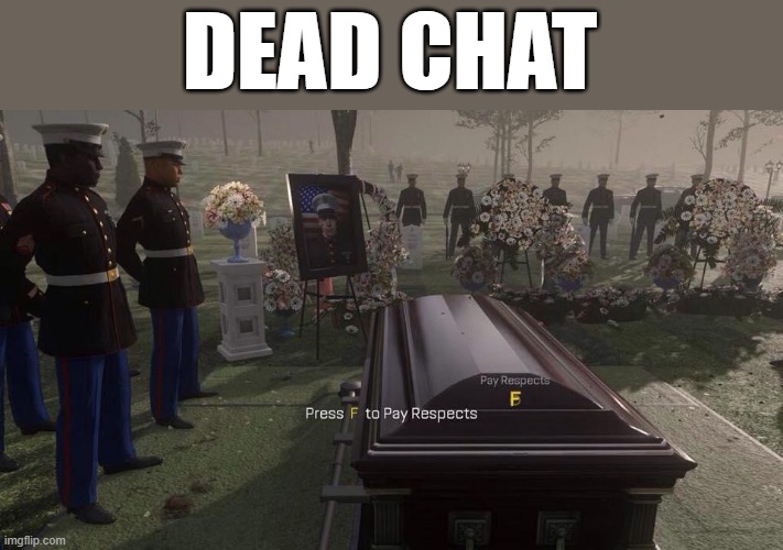 Press F to Pay Respects | DEAD CHAT | image tagged in press f to pay respects | made w/ Imgflip meme maker