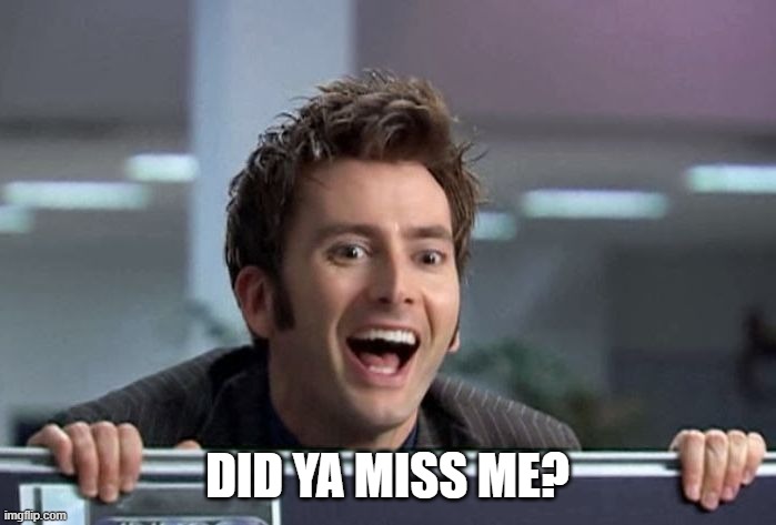 no | DID YA MISS ME? | image tagged in doctor who david tennant | made w/ Imgflip meme maker