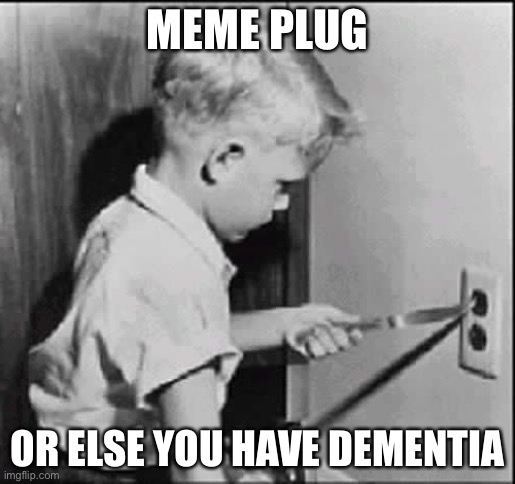 https://imgflip.com/i/6y28zw | MEME PLUG; OR ELSE YOU HAVE DEMENTIA | image tagged in socket,memes,unfunny,dementia | made w/ Imgflip meme maker