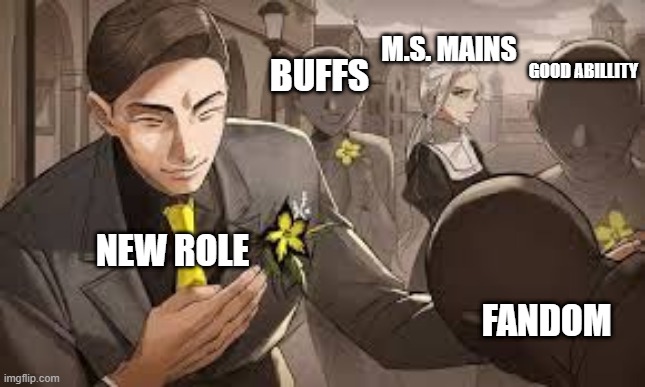 M.S. MAINS; GOOD ABILLITY; BUFFS; NEW ROLE; FANDOM | image tagged in Mafia42 | made w/ Imgflip meme maker