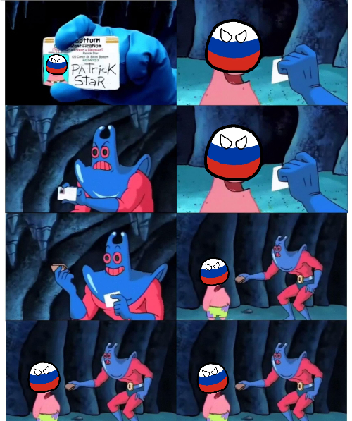 High Quality Russia Patrick Star not my wallet Blank Meme Template