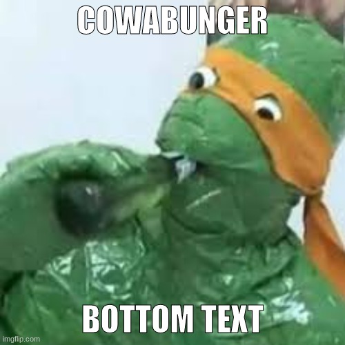 cowabunger my comrade | COWABUNGER; BOTTOM TEXT | image tagged in cursed image | made w/ Imgflip meme maker