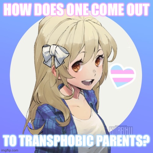 Pls help | HOW DOES ONE COME OUT; TO TRANSPHOBIC PARENTS? | image tagged in lgbtq,transgender,lesbian,trans | made w/ Imgflip meme maker