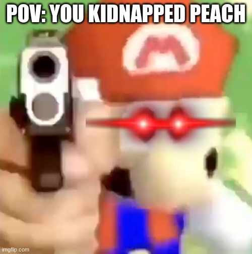 POV: You Kidnapped Peach | POV: YOU KIDNAPPED PEACH | image tagged in mario with gun,funny memes,memes | made w/ Imgflip meme maker