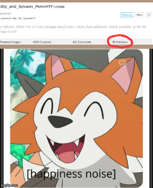 ... | image tagged in lycanroc happy | made w/ Imgflip meme maker