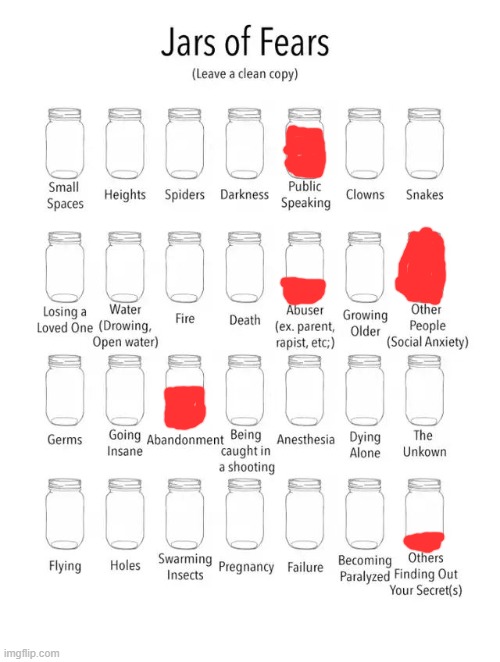 Jar of fears clear version | image tagged in jar of fears clear version | made w/ Imgflip meme maker