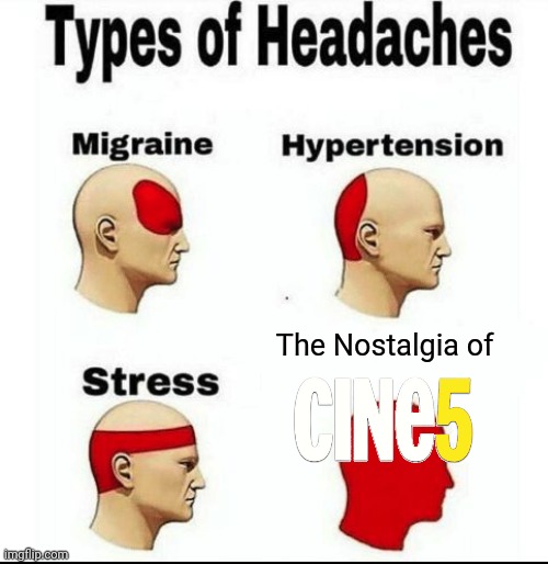 Type of Headaches (The Nostalgia of Cine5) | The Nostalgia of | image tagged in types of headaches meme | made w/ Imgflip meme maker