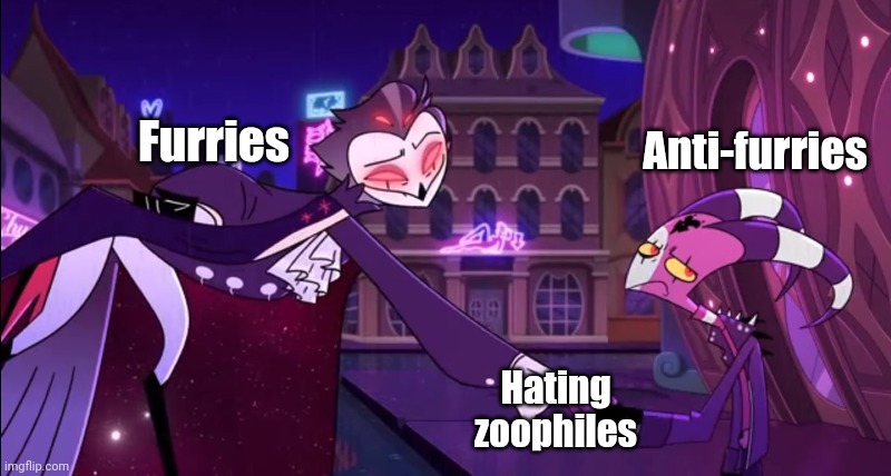 thought this screenshot had some meme potential | Anti-furries; Furries; Hating zoophiles | made w/ Imgflip meme maker