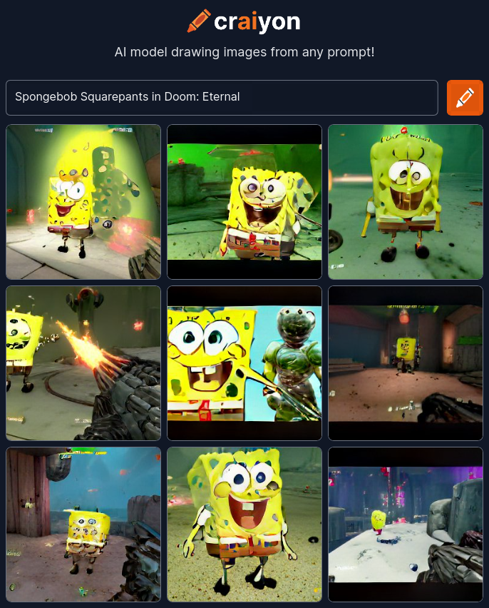 High Quality Spongebob Squarepants in Doom: Eternal Blank Meme Template