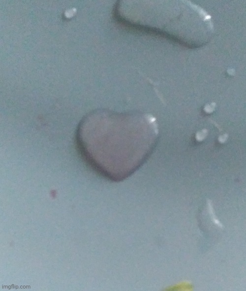 I was eating fruit and saw this water shaped like a heart! <3 | made w/ Imgflip meme maker