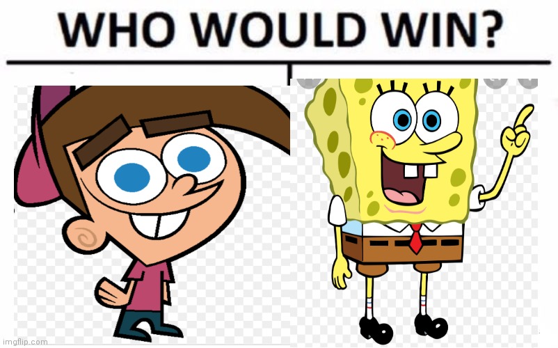 Timmy vs SpongeBob | image tagged in memes,who would win,funny memes | made w/ Imgflip meme maker
