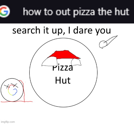 image tagged in google search how to out pizza the hut | made w/ Imgflip meme maker