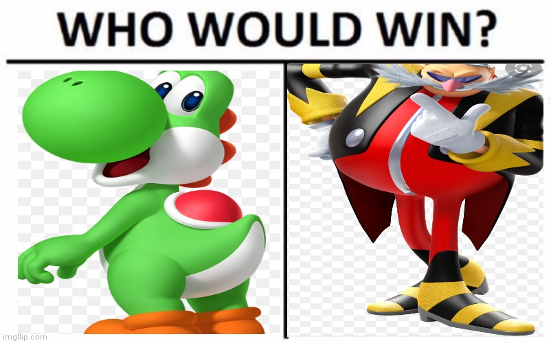 Yoshi vs eggman negga | image tagged in memes,who would win,funny memes | made w/ Imgflip meme maker