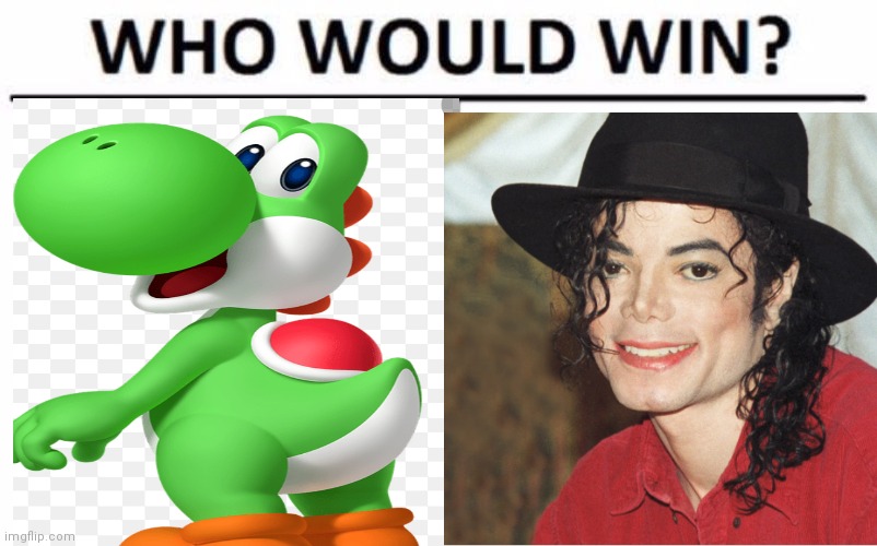 Yoshi vs Michael Jackson | image tagged in funny memes | made w/ Imgflip meme maker