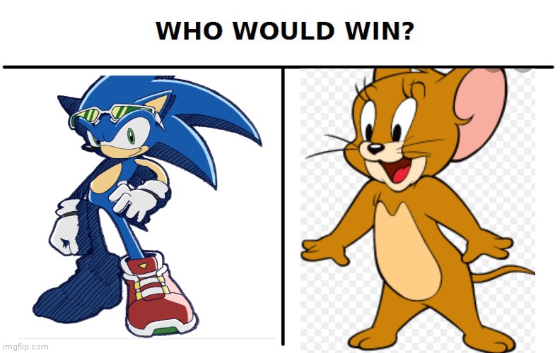 Riders sonic vs Jerry | image tagged in who would win,funny memes | made w/ Imgflip meme maker