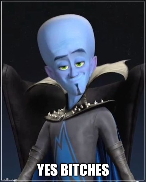 Megamind | YES BITCHES | image tagged in megamind | made w/ Imgflip meme maker