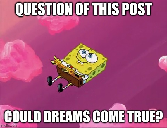 QUESTION OF THIS POST; COULD DREAMS COME TRUE? | made w/ Imgflip meme maker