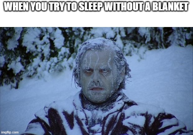I try this sometimes | WHEN YOU TRY TO SLEEP WITHOUT A BLANKET | image tagged in cold | made w/ Imgflip meme maker